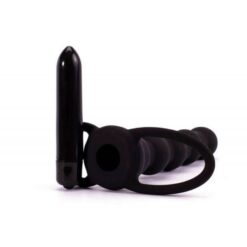 Strap-on s vibratorom i prstenima, 13x3,5cm - Vibrating Fantasy Double Prober