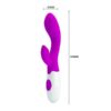 Vibrator with clitoral stimulator, 20x2.9cm - Pretty Love Brighty 6 Vibrator with clitoral stimulator, 20x2.9cm - Pretty Love Brighty