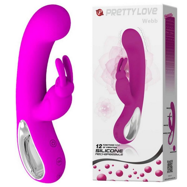 Vibrator sa stimulatorom klitorisa, 21 x 3,5cm - Pretty Love Webb