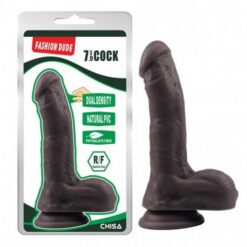 PVC dildo s testisima, 20 x 4cm, strap-on opcija - Fashion Dude