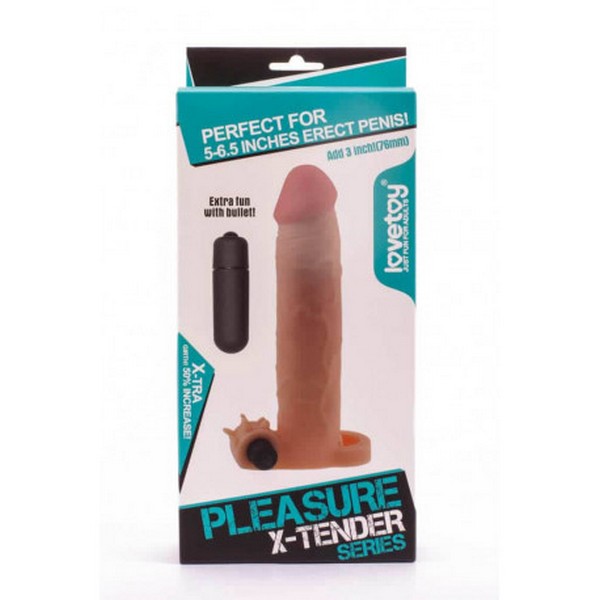 Navlaka za penis s vibratorom i prstenom za testise - Pleasure X-Tender #5