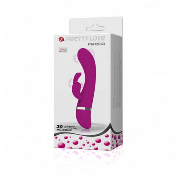 Silikonski vibrator sa stimulatorom klitorisa, 19x3,4cm – Pretty Love Freda