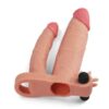 Navlaka za penis za dvostruku penetraciju, s vibratorom i prstenom za testise - Pleasure X-Tender