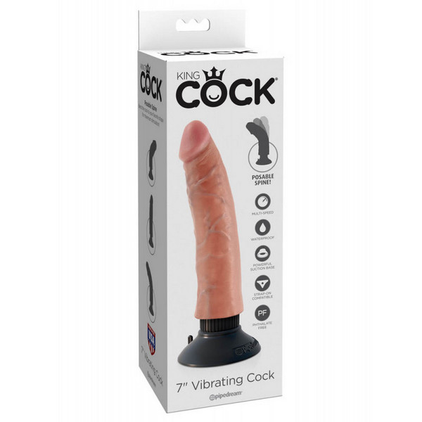 King Cock 18 cm Vibrating Cock Flesh