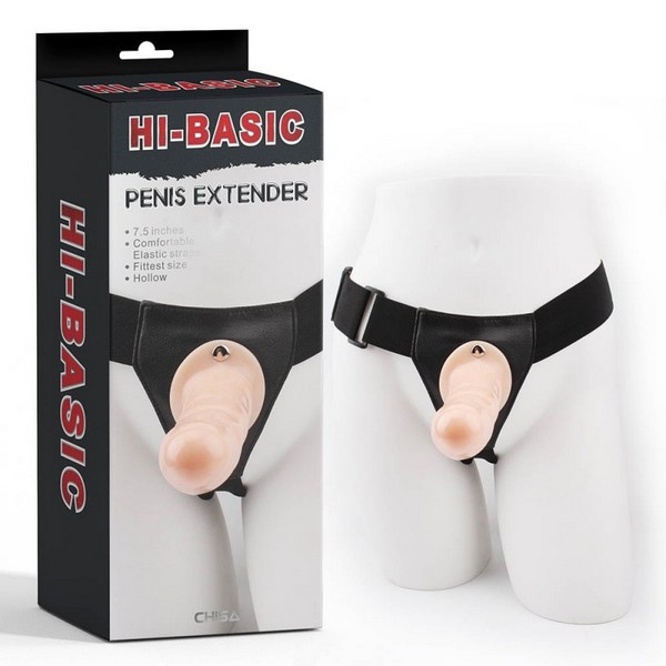 Strap-on Hollow Penis Extender Flesh Basic